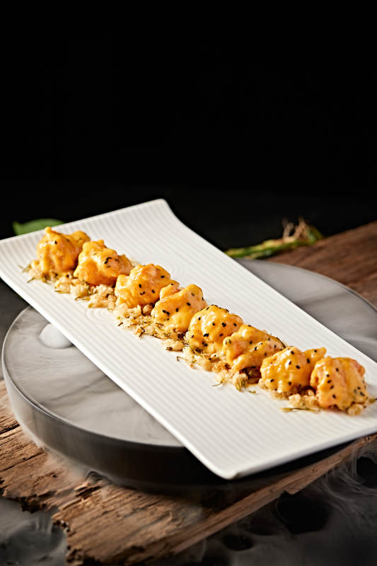 茉莉花香芝士芥末大虾球图片