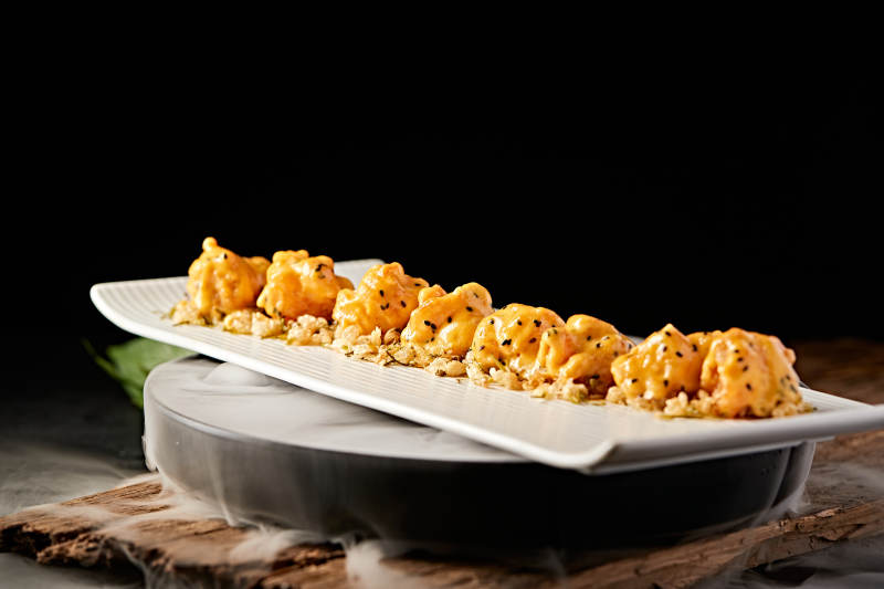 茉莉花香芝士芥末大虾球图片