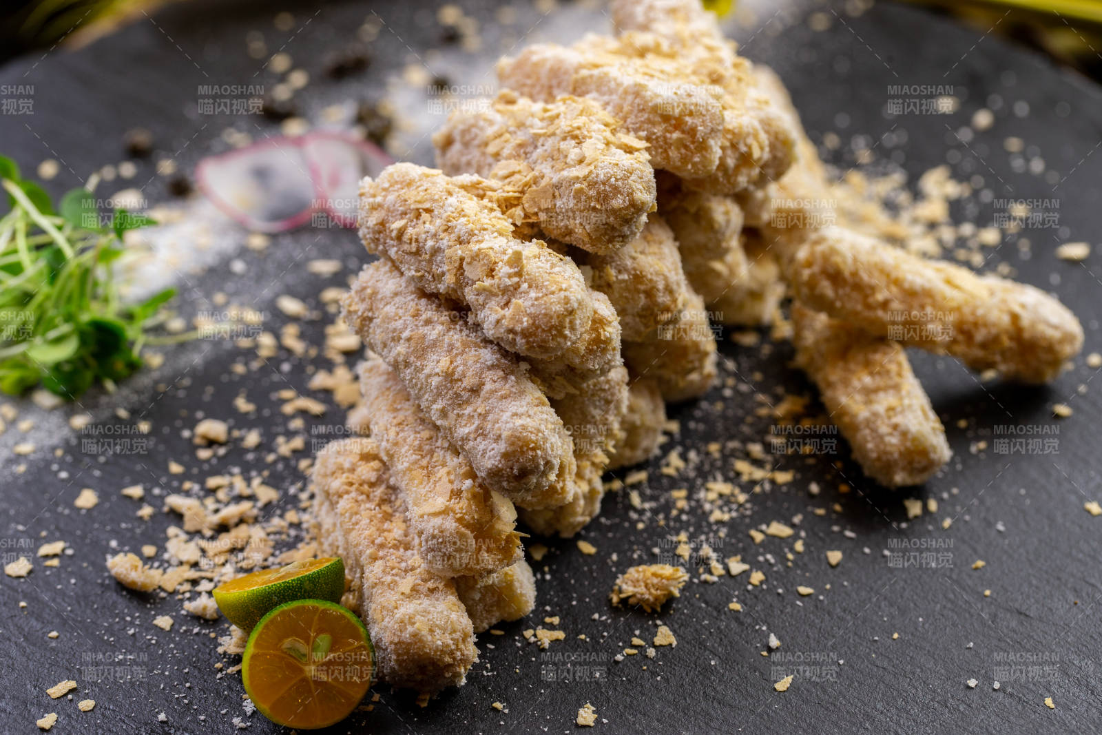 蜜汁麻仁糖粉红薯图片