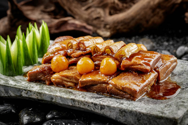 融合味葱烧羊排图片