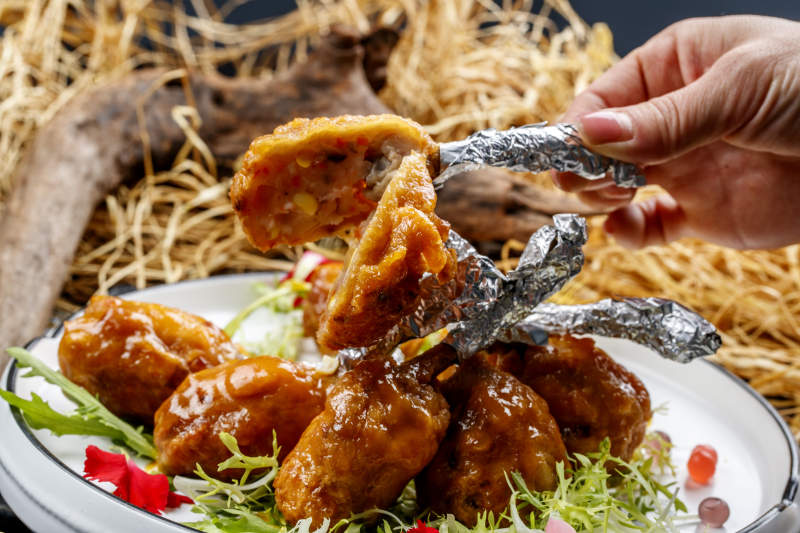 分子菜翅根炸什锦图片