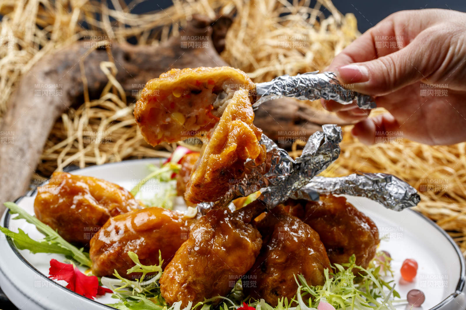 分子菜翅根炸什锦图片