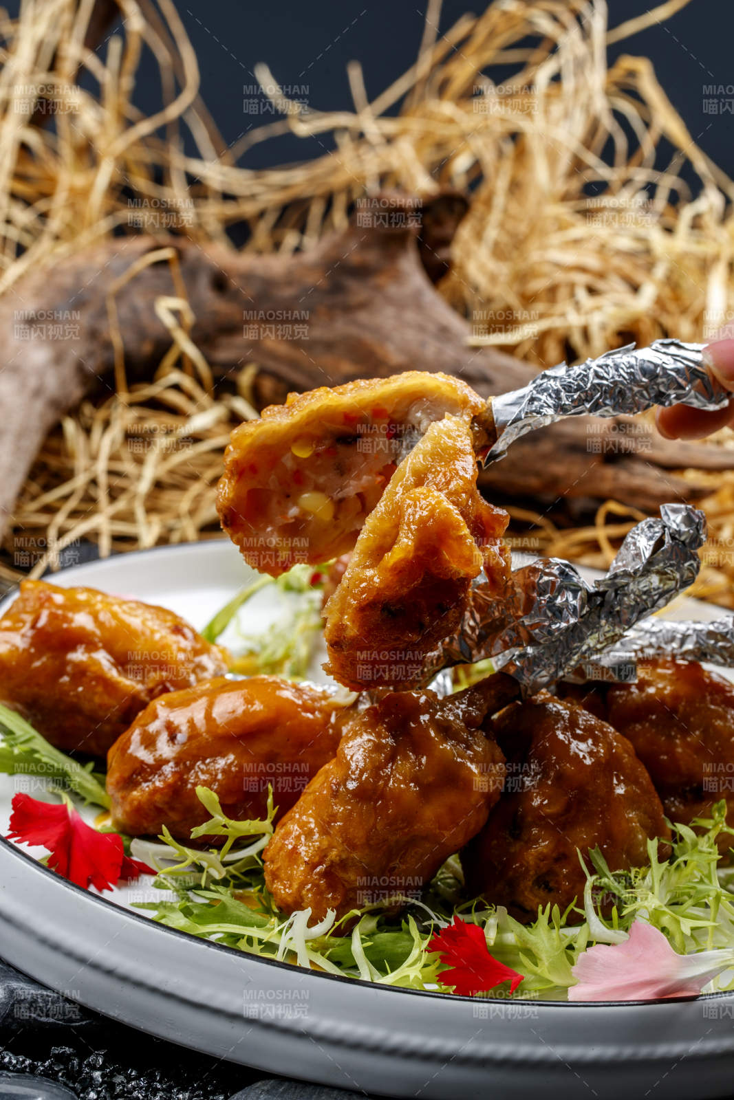 分子菜翅根炸什锦图片