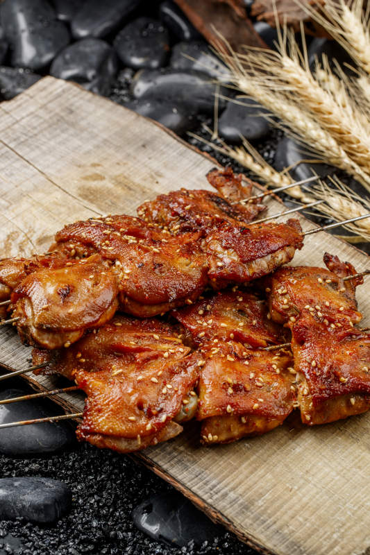 锦州烧烤炭烤带皮鸡排图片