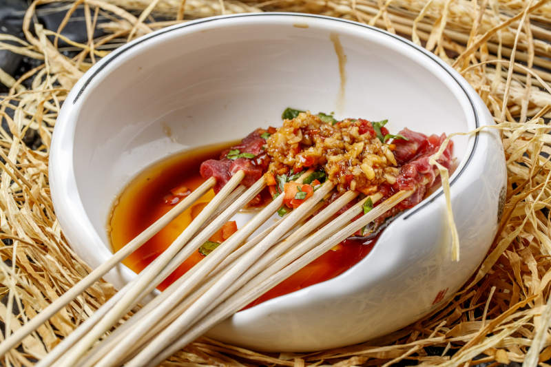 蒜香刺身牛小串牛肉图片