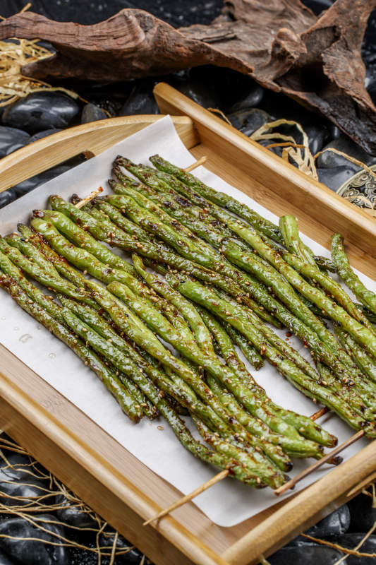 香辣烤豇豆图片