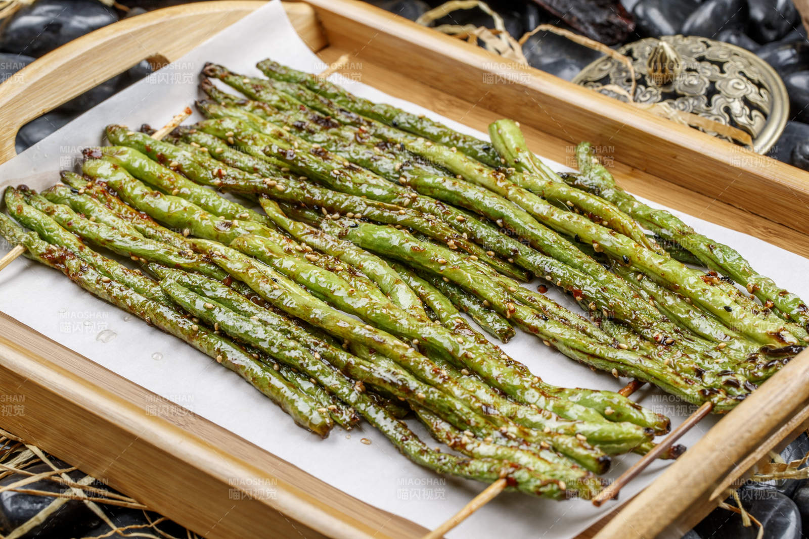 香辣烤豇豆图片