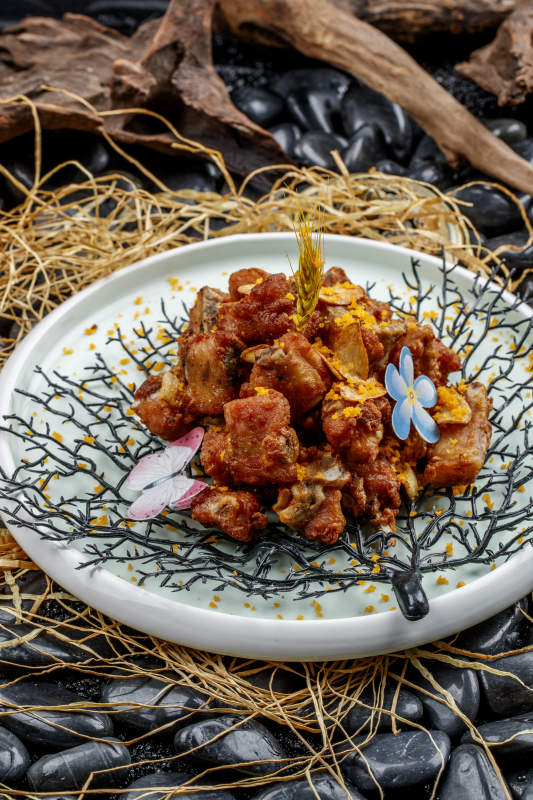 香煎蒜香鸡块图片