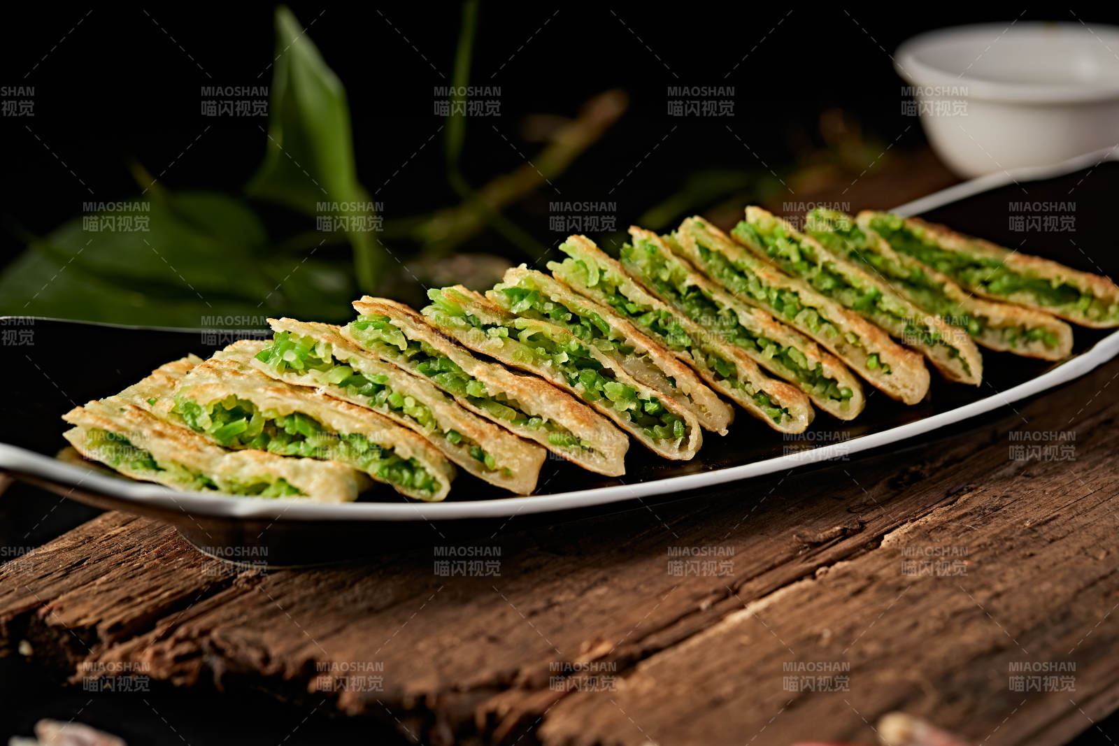 青椒丝豆角丝馅料烙大饼图片