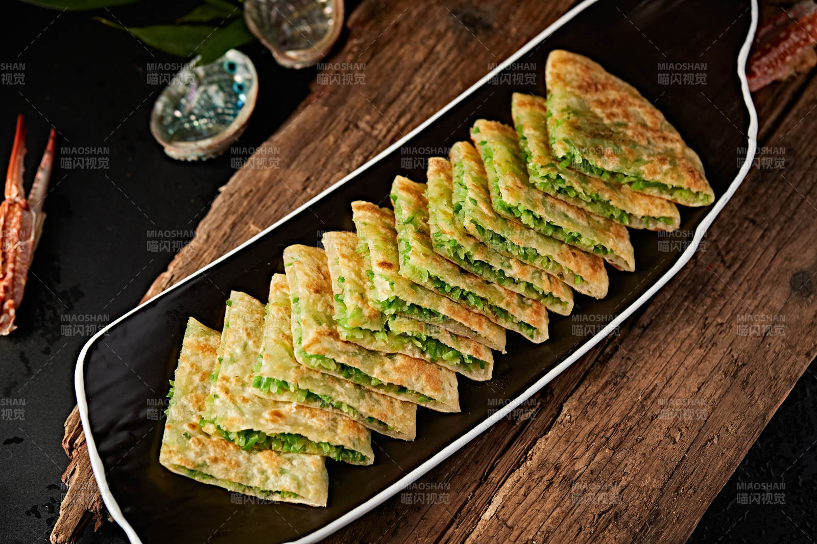 青椒丝豆角丝馅料烙大饼图片