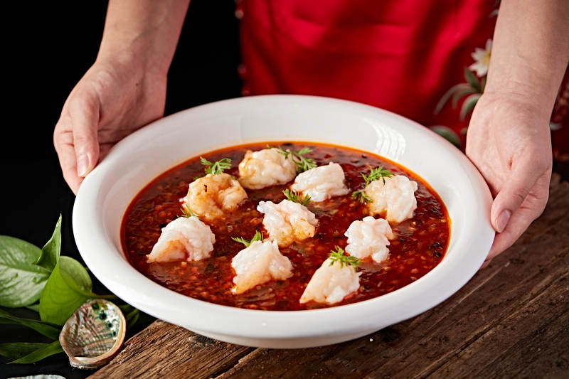 香辣肉酱醸虾球图片