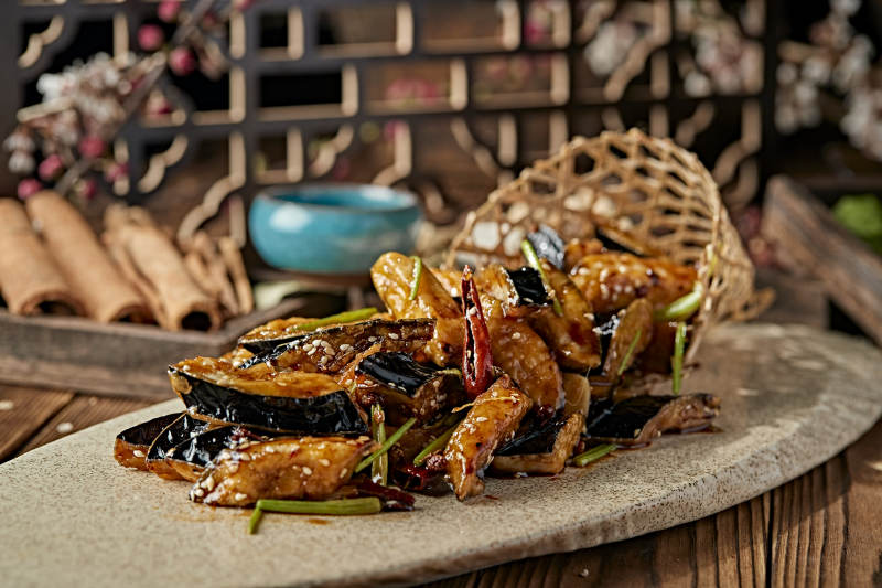 糖醋酱香糖醋风味炸茄子图片