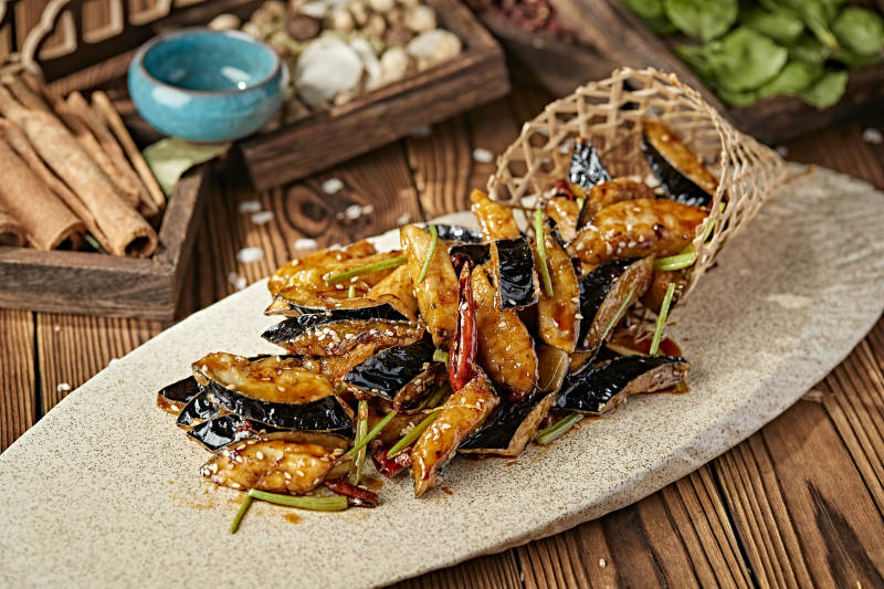 糖醋酱香糖醋风味炸茄子图片