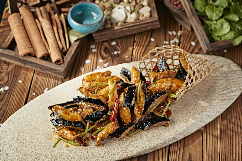 糖醋酱香糖醋风味炸茄子图片