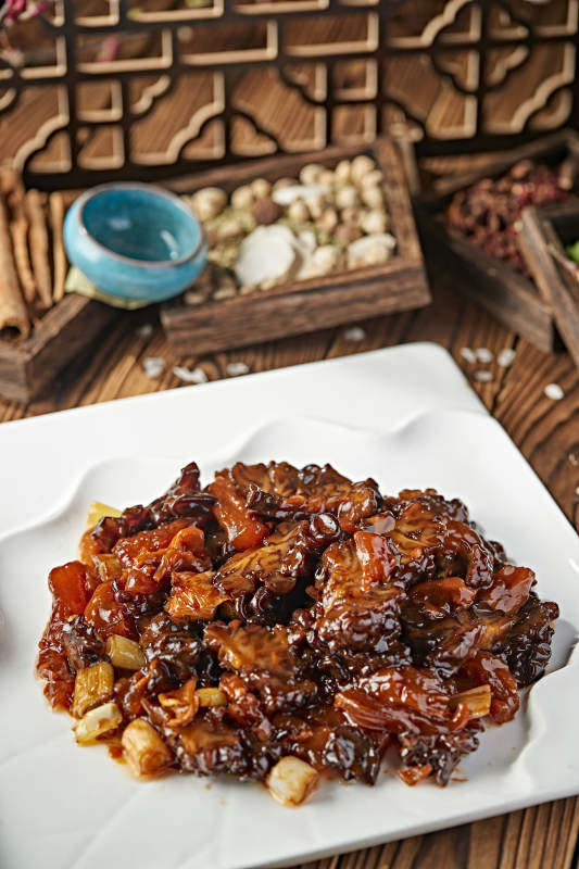 葱烧蹄筋菊花菌图片