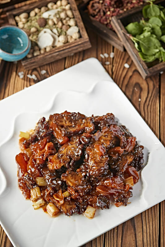 葱烧蹄筋菊花菌图片