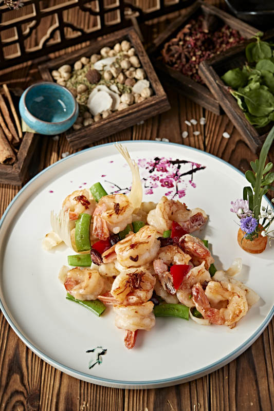 干烧蜜豆百合大虾球图片