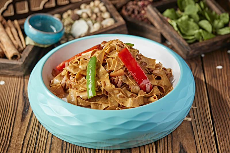 青红椒肉炒干豆腐皮图片