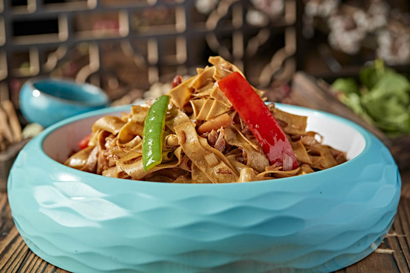 青红椒肉炒干豆腐皮图片