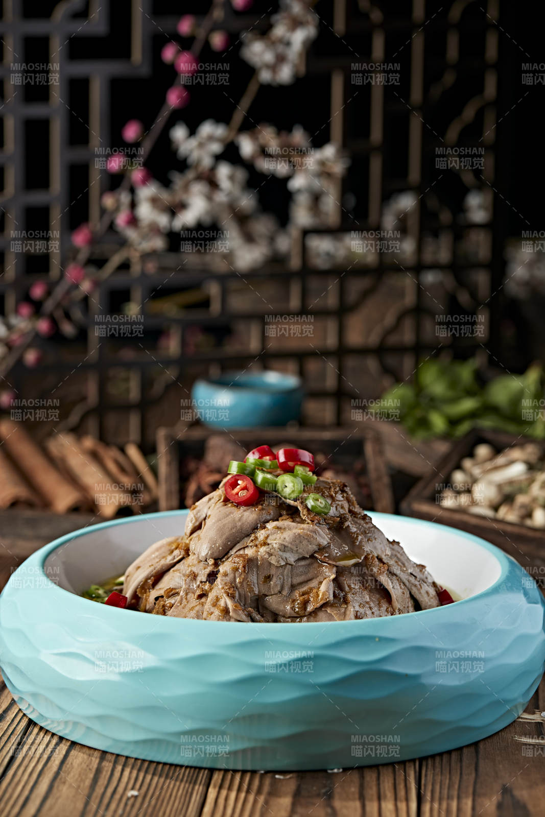 香辣椒麻猪舌片口条图片