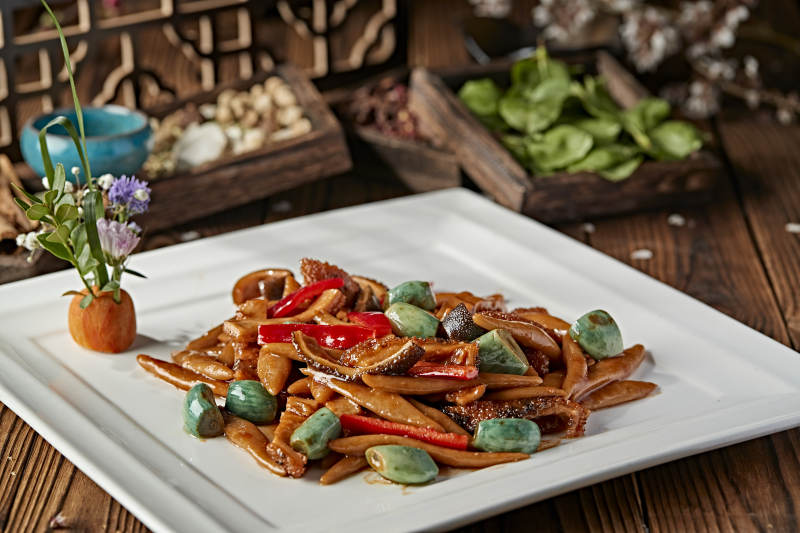 腊八蒜彩椒炒毛肚图片