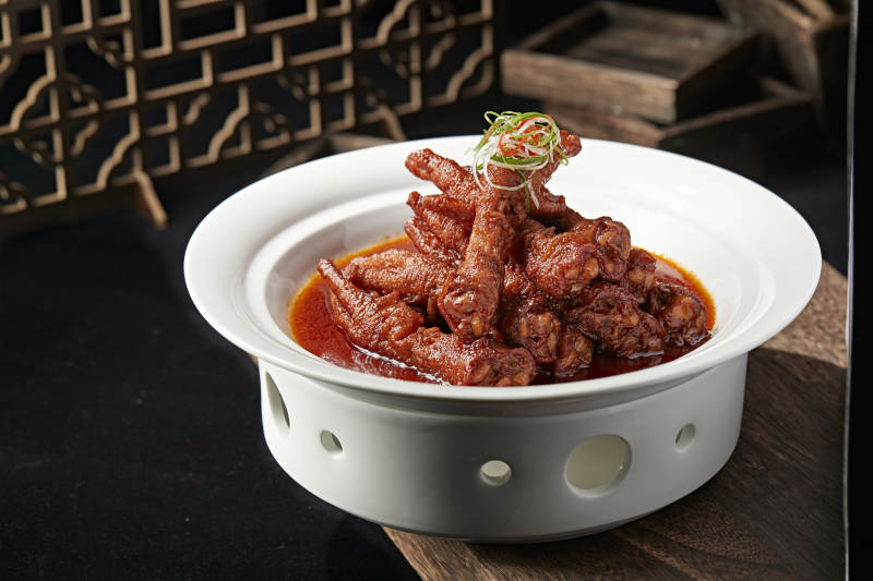 红油卤味虎皮鸡脚图片
