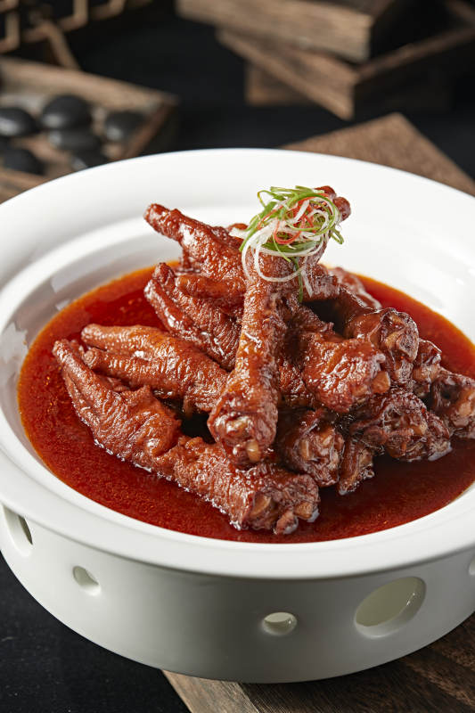 红油卤味虎皮鸡脚图片