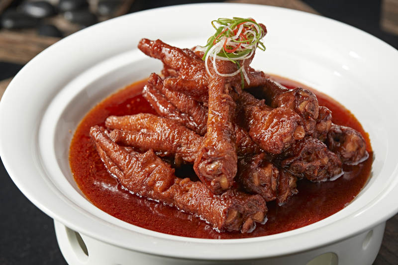 红油卤味虎皮鸡脚图片