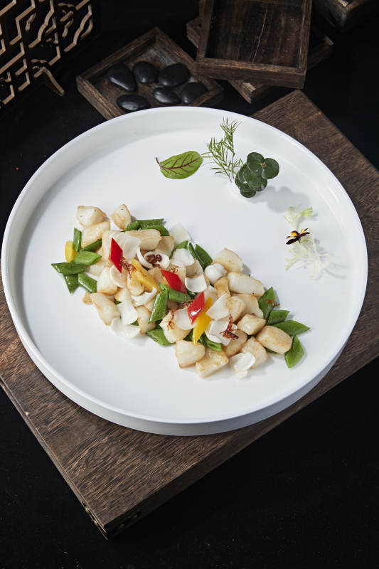 蜜豆百合炒鳕鱼粒图片