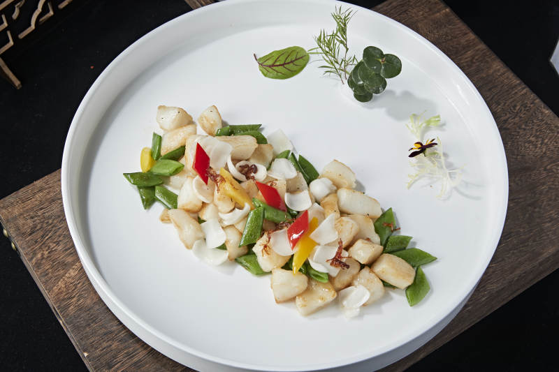 蜜豆百合炒鳕鱼粒图片