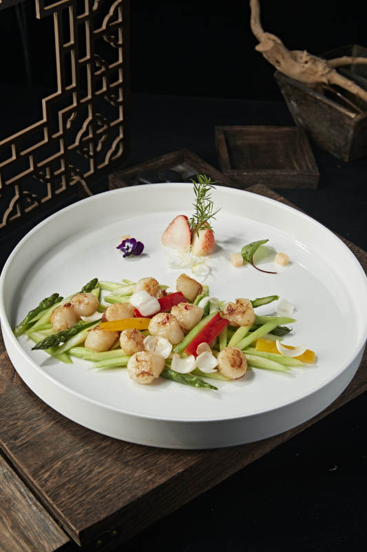 芦笋彩椒百合小炒澳带瑶柱图片