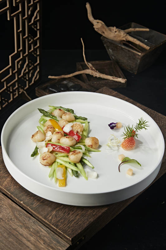 芦笋彩椒百合小炒澳带瑶柱图片