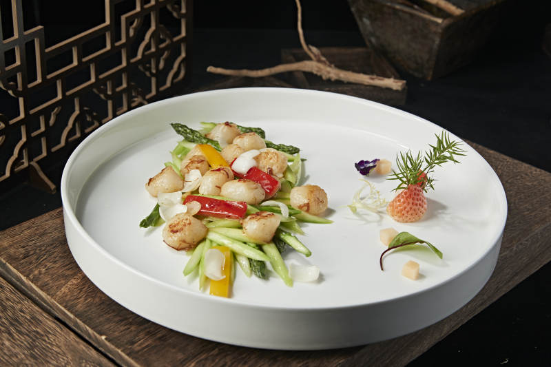 芦笋彩椒百合小炒澳带瑶柱图片