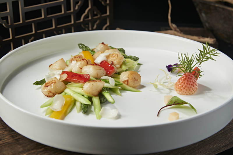 芦笋彩椒百合小炒澳带瑶柱图片