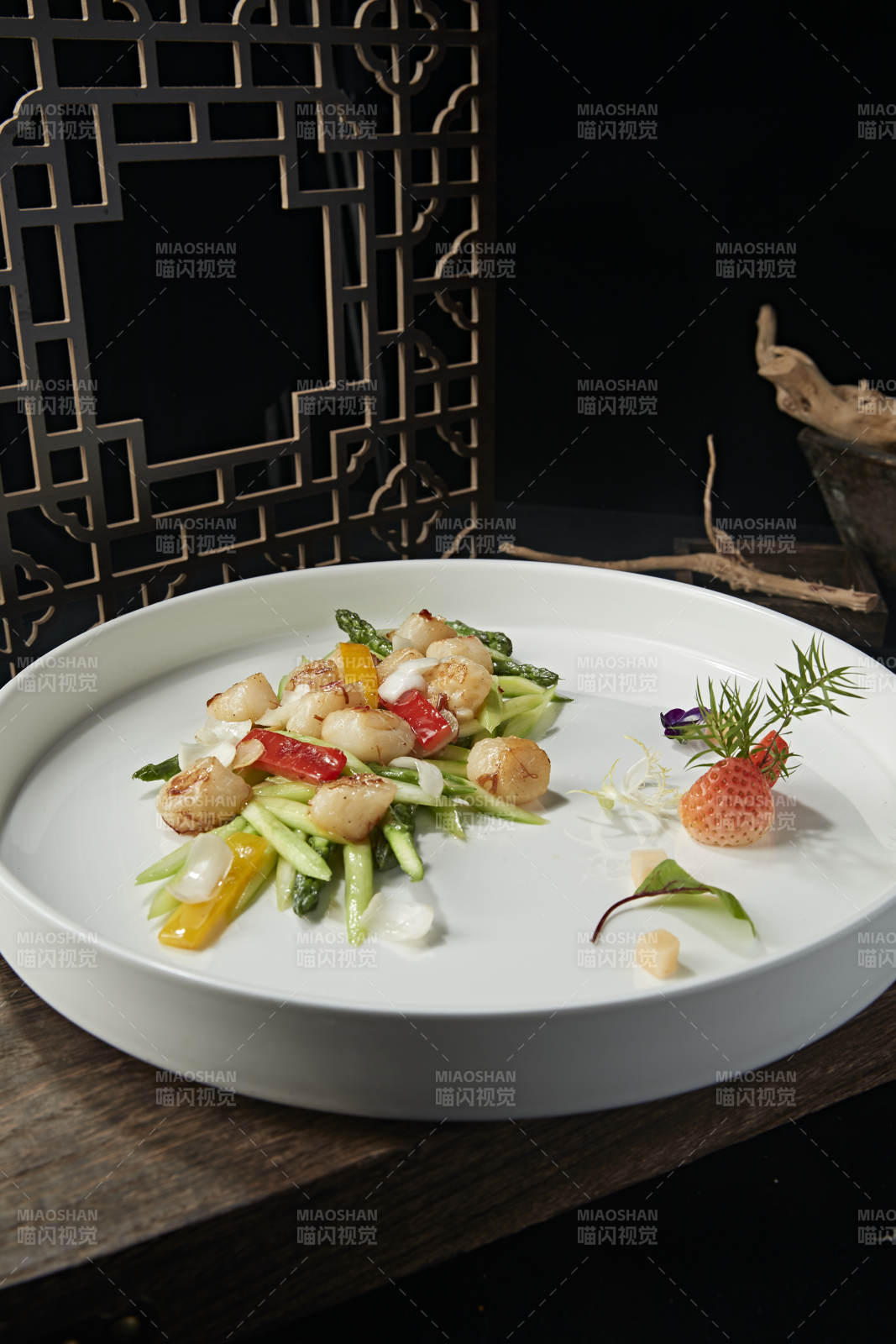 芦笋彩椒百合小炒澳带瑶柱图片