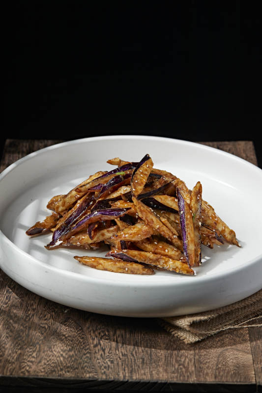 酱香糖醋风味炸茄子图片