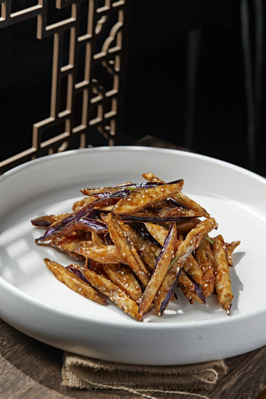 酱香糖醋风味炸茄子图片