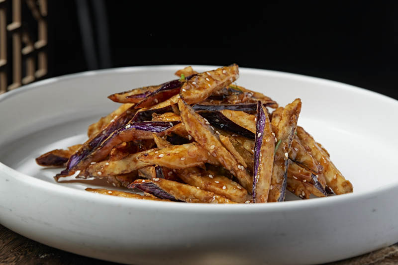 酱香糖醋风味炸茄子图片