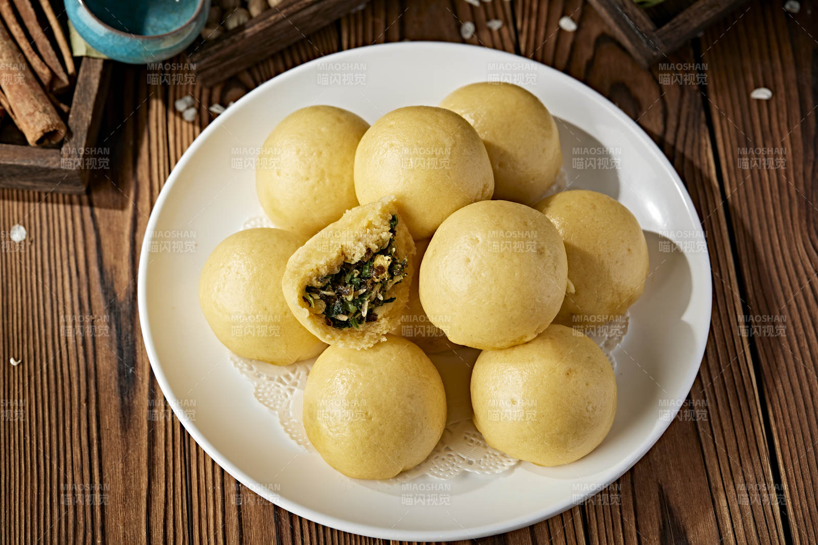 香蒸黄面菜团子图片