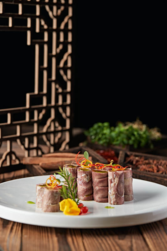 椒麻口条牛舌卷图片