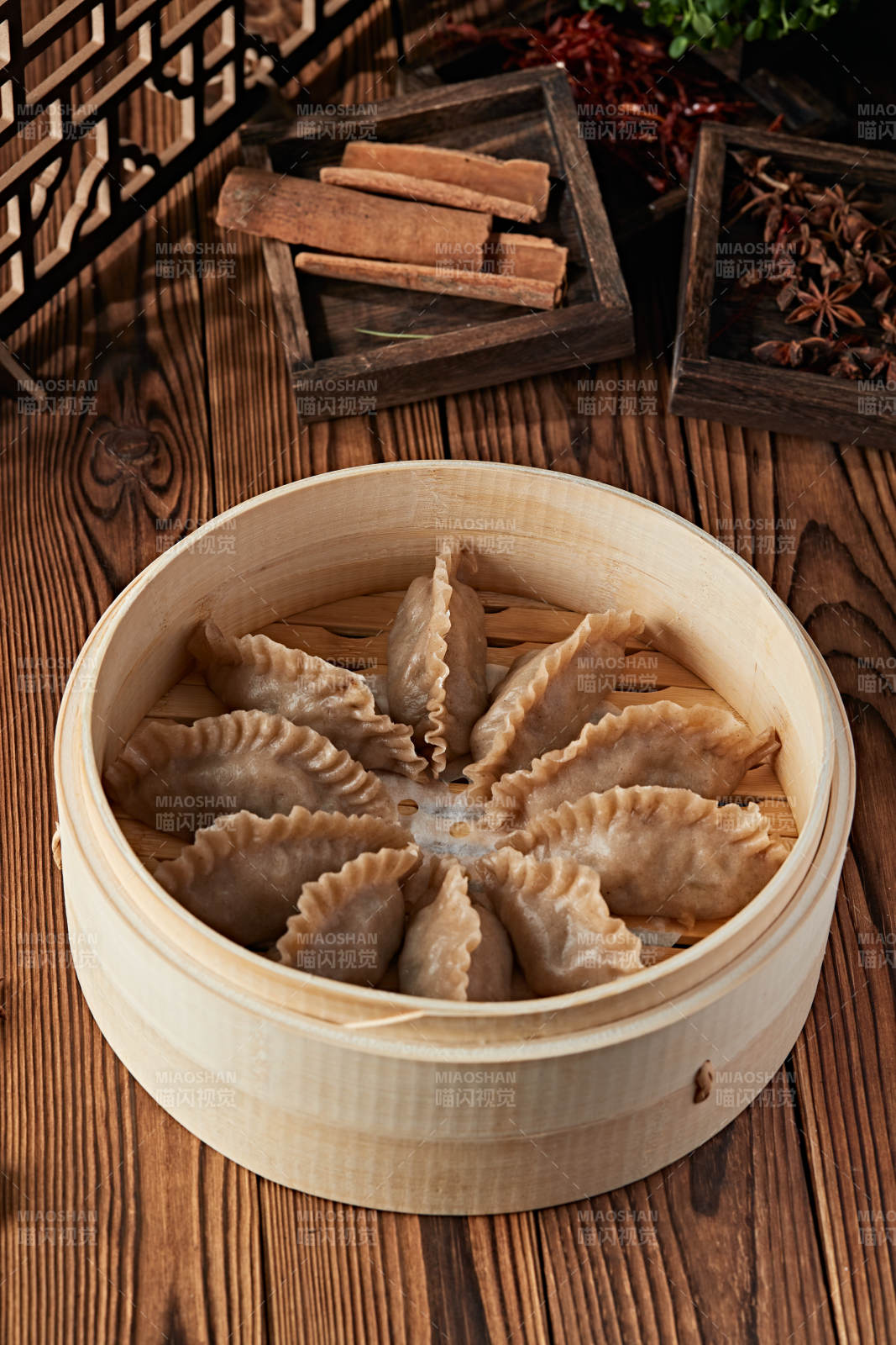 笼屉蒸的张垣莜面蒸饺图片