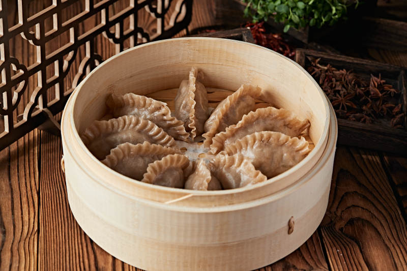 笼屉蒸的张垣莜面蒸饺图片