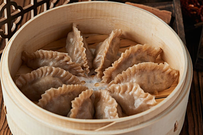 笼屉蒸的张垣莜面蒸饺图片