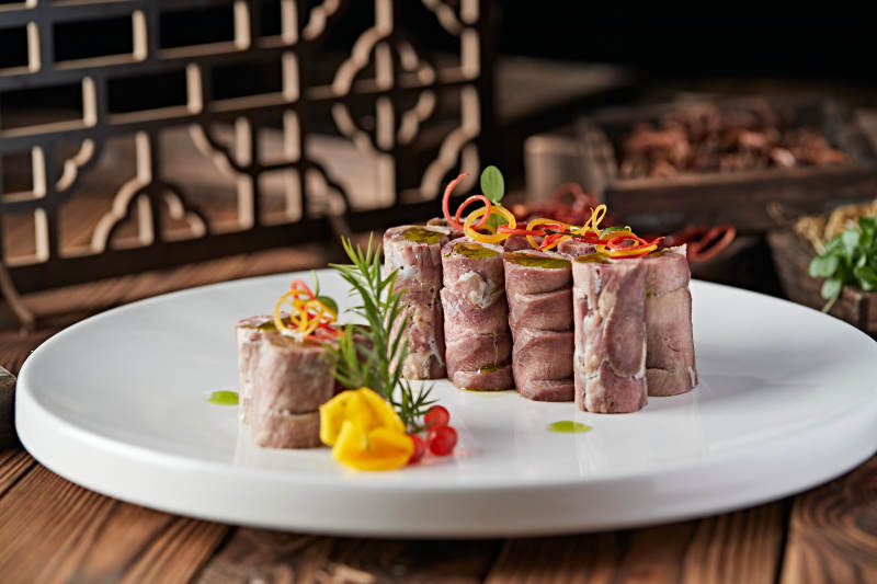 椒麻口条牛舌卷图片