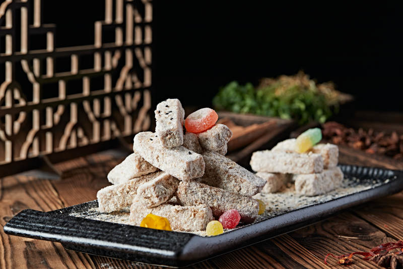 散粉甜麦片油炸芋头图片