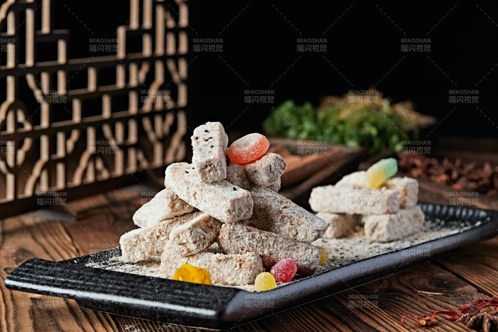 散粉甜麦片油炸芋头图片