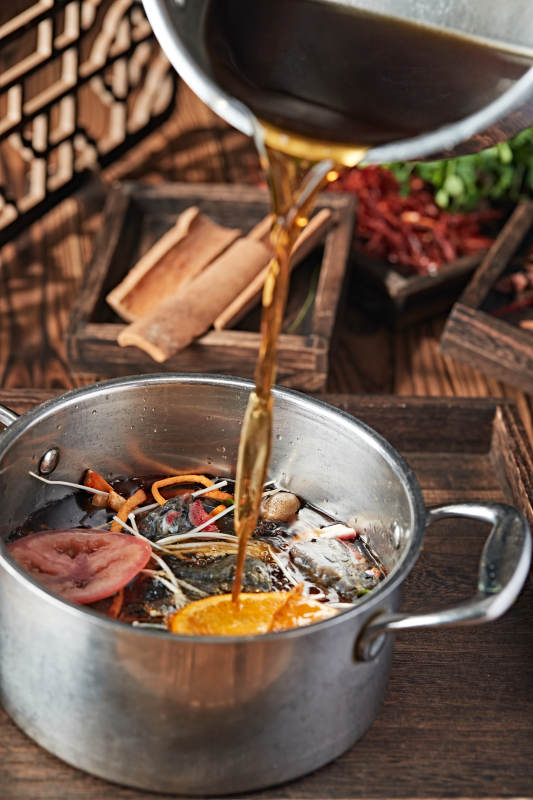 各种美味自助火锅汤底图片