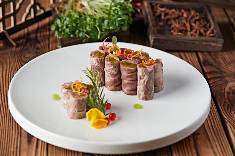 椒麻口条牛舌卷图片