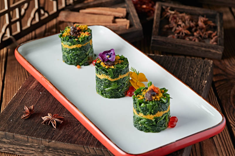 蛋黄黍米荠菜墩图片