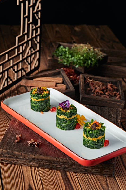 蛋黄黍米荠菜墩图片